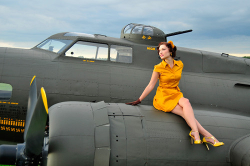 Porn photo Hot brunette on a military aircraft