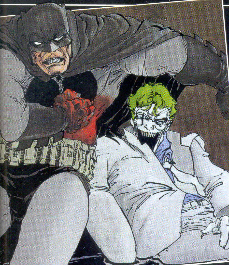 the-feast-of-fools:  The Joker and Batman in Frank Miller’s The Dark Knight Returns. 