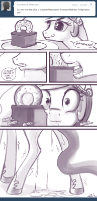 askprincessmolestia:  Ask Princess Molestia #170  This&hellip; Is not helping my fascination with Celestia x Cake Goddamnit