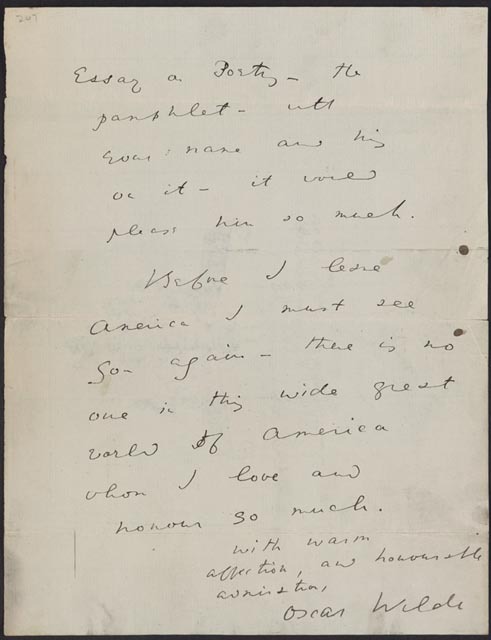 awritersruminations:  Oscar Wilde’s Letter porn pictures