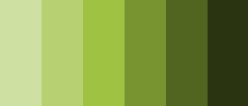 color-palettes: Frogs - Submitted by b-baka-its-not-like-i #CFE0A3 #B7D172 #9FC242 #789430 #516420 #