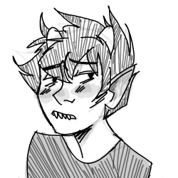 this is the face karkat outwardly makes when he is put in a awkward situation. it makes everything at least 60% more uncomfortable because it looks like hes jizzing himself. 