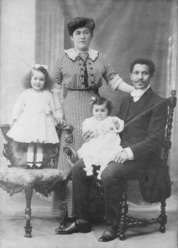 Joseph Laroche, his wife Juliette, and their daughters Simone and Louise - the only black family on 