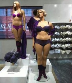 ilnemaimepasdutout:  blueskiesclearminds:  Left: Store mannequins in H&amp;M, Sweden Right: Store mannequins in Macys, USA 