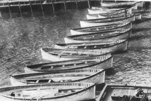 The thirteen lifeboats retrieved by Carpathia were taken to the White Star Line&rsquo;s Pier 59 in N