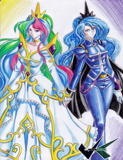 jeweldryn213:  Commission: Celestia X Luna by *jadenkaiba 