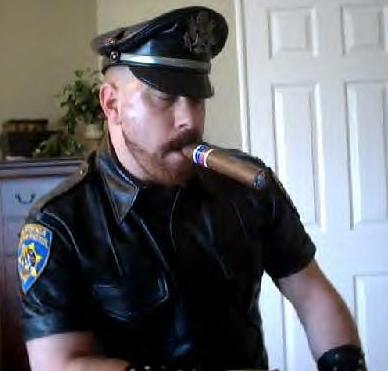 maninarmyboots: Leather cop