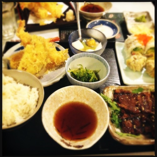 Dinner at Goshi. One of those combo dinner things, plus unagi.