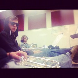 #teen #filter #instagrove #instagram #iphonesia #boys #ig #igers #follow #like #shades #sunglasses #trumpets #musicalinstruments #sadface  (Taken with instagram)