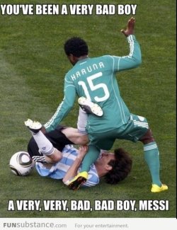 funsubstancecom:  You have been a very bad boy, Messi More funny pics at FunSubstance.com 