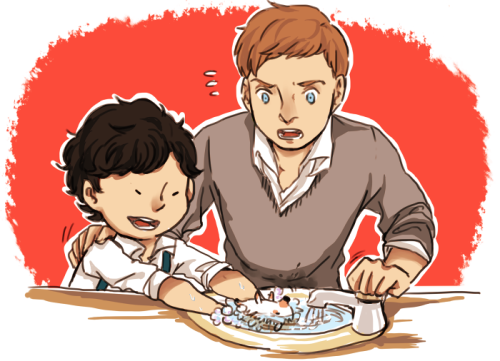 seki0930:Holmes brothers with a hedgehog :3