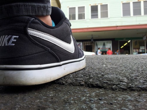 Oh, you know just sitting on the curb downtown Hilo