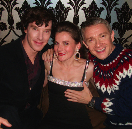 Benedict, Louise and Martin on set for ‘A Scandal In Belgravia’