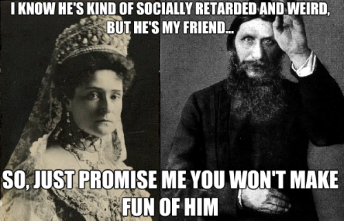 Tsarina Alexandra and Rasputin Thanks to http://merrylittlegoldenage.tumblr.com/ for the idea!! :)