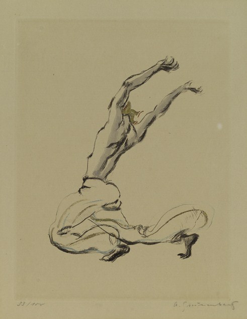 oldrussia:  Arthur Grunenberg. Etching of Nijinsky in Schéhérazade. 