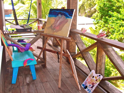 My studio while on Long Caye