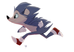 solareign:  rollingrabbit:  For a commission, I was asked to bring Sonic back to his hedgehog roots a bit. I liked the way it turned out, so I was allowed to post it here.  Oh gosh, this is so cute! 