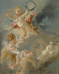 a-l-ancien-regime:  Amors in the Clouds. Amours dans les nuages Artist: Boucher, Francois (French 1703-1770)  