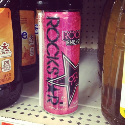 First off its pink and black, secondly there’s a freaking straw?! Who drinks an energy drink with a straw?! #rockstar #energy #drink #iphoneography #follow #like #igers #ig #instagood #instagrove #iphonesia #teen #girl  (Taken with instagram)