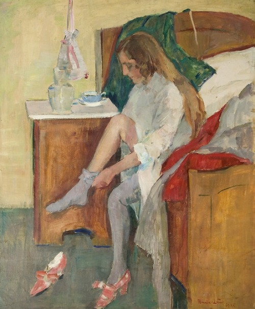 beverleyshiller:Woman on bed, 1908, Henrik Lund. Norwegian (1879 - 1935)poboh: