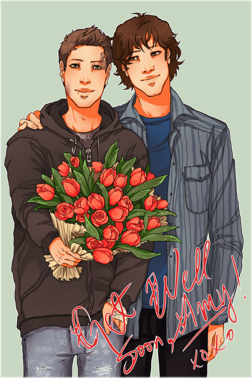 Hi, Amy, I hope you see this. ; u ; Because this is for you - hoodie!Dean and brothertouching and fl