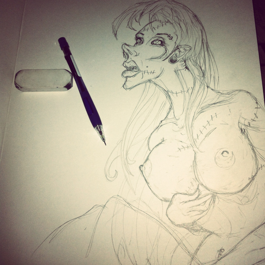 darkeneddepths:  She’s beautiful. Rag doll sketch. This is what happens when I