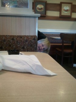 edward-the-cat:  This girl was tormenting me at iHop while I was trying to eat my eggs. Bitch. 