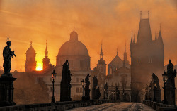 bluepueblo:  Sunset, Prague, Czech Republic