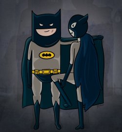 hora-de-aventura:  (vía Adventure Time - Batman and Catwoman by ~AJsCanvas on deviantART) 