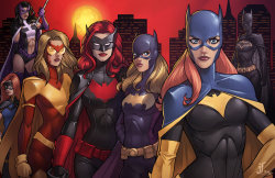 capes-tights-claws-shields:  BatWomen by =windriderx23 