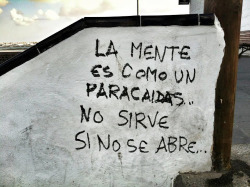 charlycarrizo:  The mind is like a parachute. Not serve, if it is not opened.       