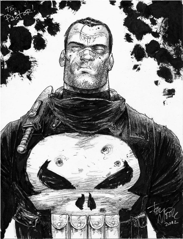 tonymoore:  Here’s a Punisher piece i did at C2E2 last weekend. it’s fun to draw