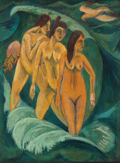 peira:  Ernst Ludwig Kirchner:  Drei Badende (1913) via the Art Gallery NSW 