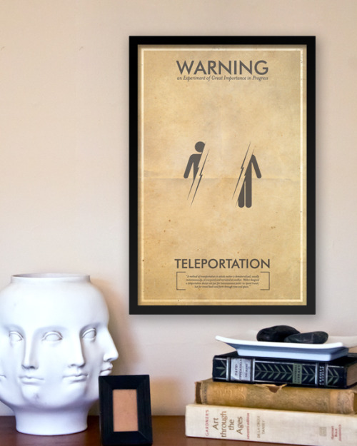 geekographer:  From a series of Fringe Science inspired iconography art prints. “Warning: An Experiment of Great Importance in Progress.” Collect your favorite Fringe Science posters and show your friends and family that you believe in the future.