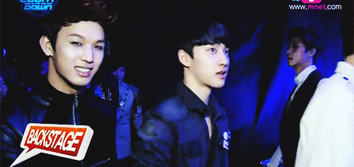 wooyoung:  D.O with BTOB's hyunshik. they're close friends. 