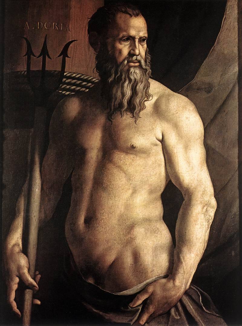 Bronzino, ritratto di Andrea Doria come Nettuno