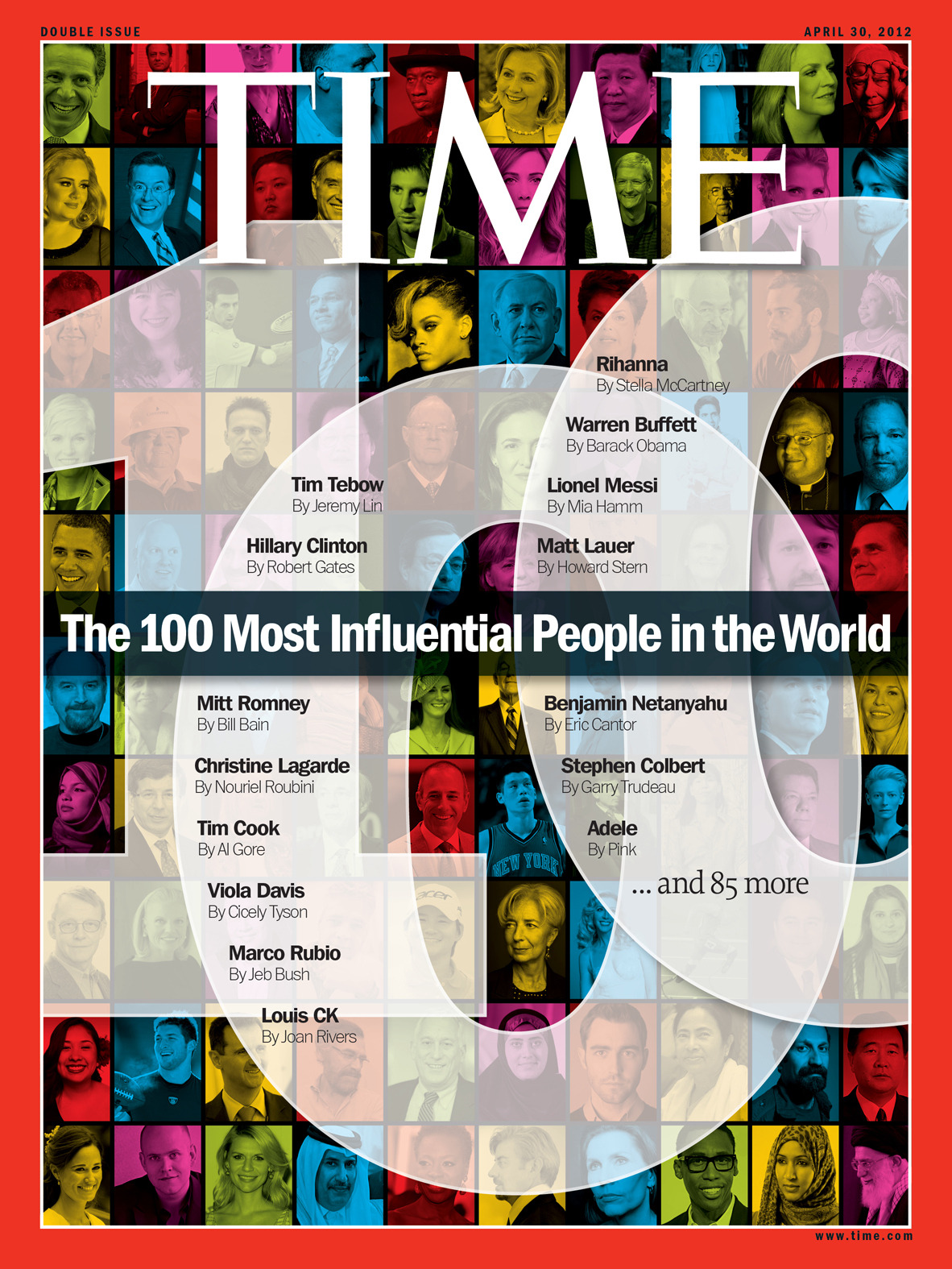 In all kinds of ways, our honorees are making an enduring impact around the globe. See this year’s TIME 100, a list of the most influential people in the world, on TIME.com or in the latest issue of TIME, available on newsstands Thursday.