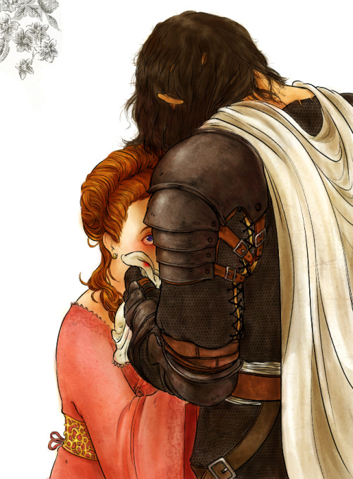 beranyth:croclock:heart in a cage“Here, girl.”  Sandor Clegane knelt before her, between her and Jof