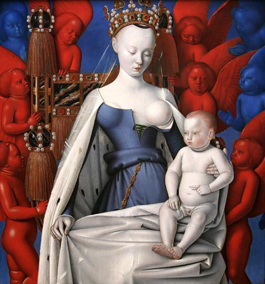 dailyartwork:  Jean Fouquet, Madonna surrounded by seraphim and cherubim, 1452 (Antwerp,