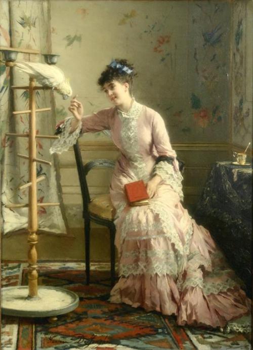 Friendship and Affection (1870&rsquo;s). Gustave Léonard de Jonghe (1829-1893). Belgian painter and 