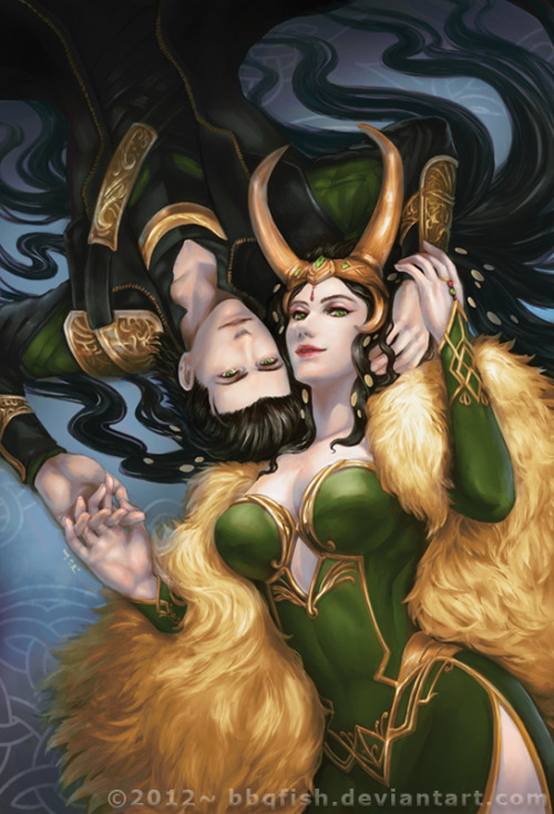 Porn photo bbqfish:  Loki and Lady Loki, I call it “the