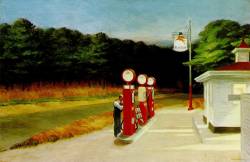Artandopinion:  Gas 1940 Edward Hopper  Does He Fear Being Alone?