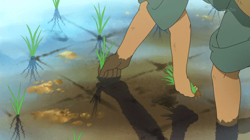 Anime girl in mud