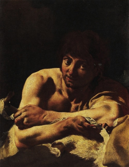 Saint John the Baptist, by Giovanni Battista Piazzetta, Pinacoteca dell'Accademia dei Concordi, Rovi