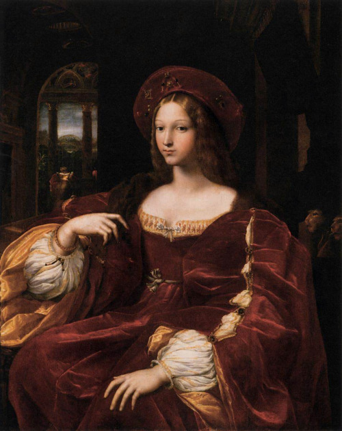 elegantiaearbiter: Portrait of Isabel de Requesens, by Raffaello Sanzio and workshop, Musée du Louvr