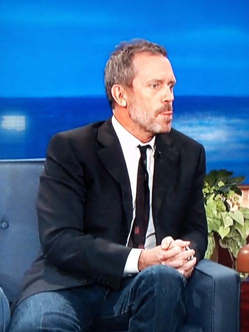 This is a photoset of Hugh Laurie on Conan O'Brien on 10/27/11. I counted #thetonguething 12 times i