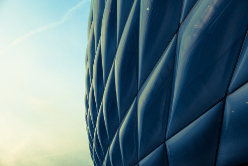 stadium-love-:  Exoskeleton by Patrick Dopfer A close up look at the exterior of Allianz Arena in Munich, Germany. 