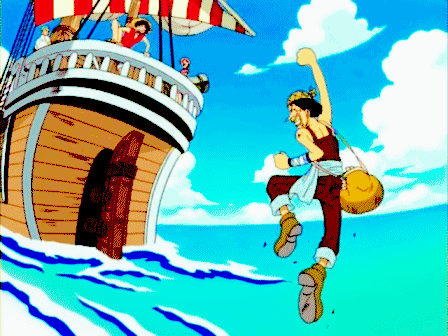  Usopp: You guys take care too. I’ll see you again sometime.Luffy: Why?Usopp: Why..