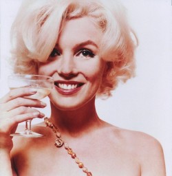 vintage-retro:  1962: Marilyn photographed by Bert Stern drinking champagne. Marilyn was an avid champagne drinker and stated that Dom Perignon was her favourite drink when asked on more than one occasion. She once gifted her friend Ralph Roberts with