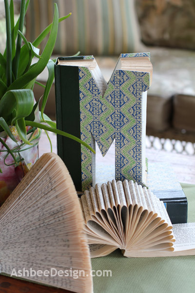 DIY Altered Book Monogram. I normally don’t post things that require a band saw, but loved thi